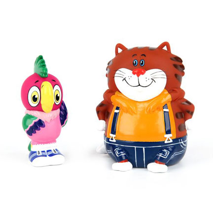 Kesha Parrot & Cat (rubber toys)