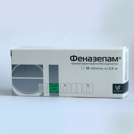 Phenazepam 2.5mg 50 tablets